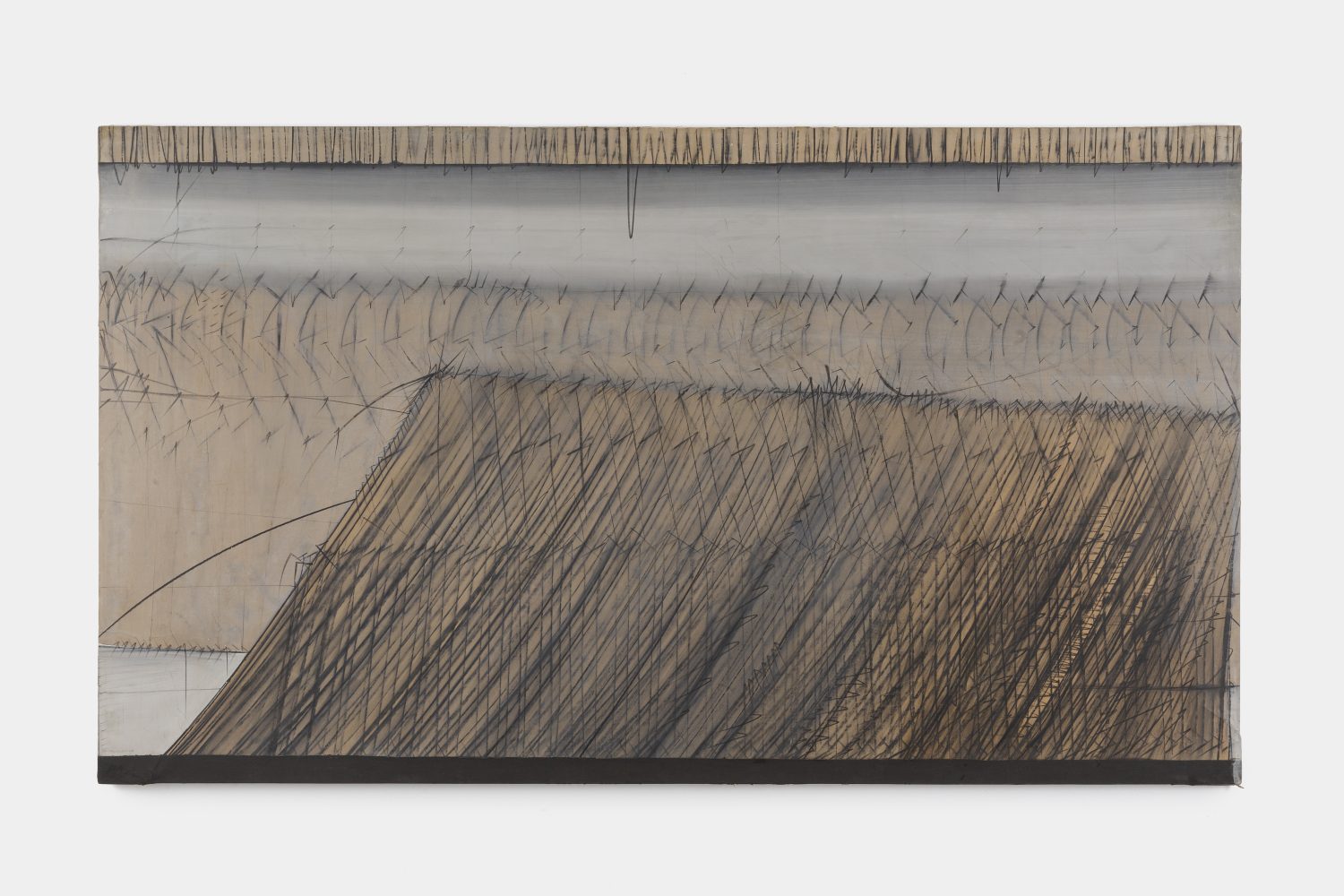 Giò Pomodoro
Grande struttura sul vuoto A, 1959
Signed and dated on the verso
Duco painting on canvas
215.2 x 122 cm
84 3/4 x 48 in