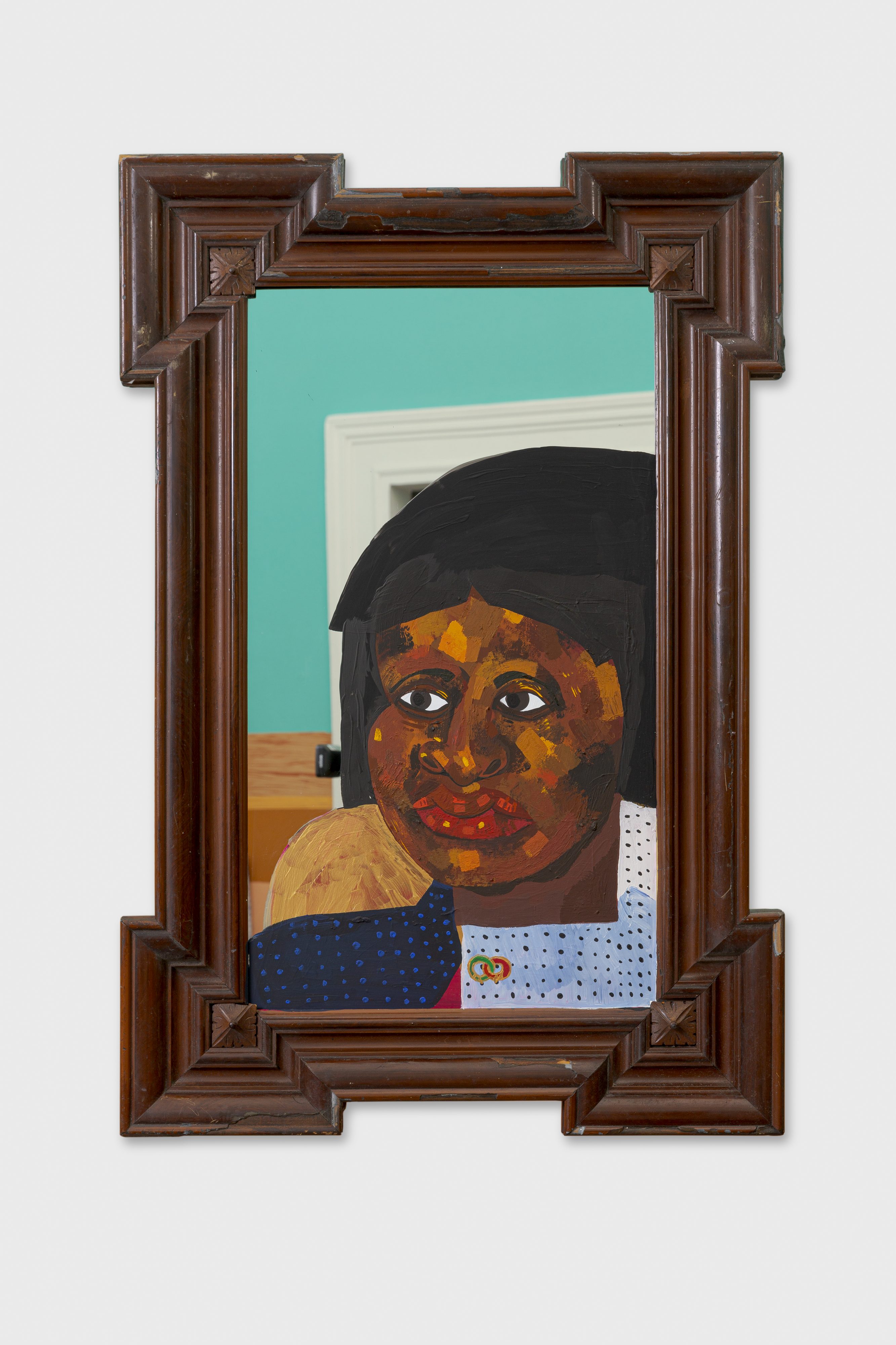 Lucy Nickles #1, 2022 acrylic and gouache on mirror 56 x 82 x 4 cm 22 1/8 x 32 1/4 x 1 5/8 in