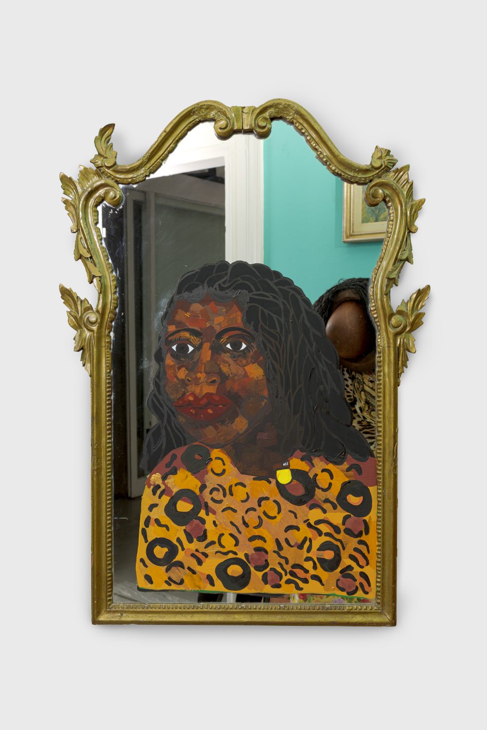 Nancy Remond #1, 2022 acrylic and gouache on mirror 57 x 97 x 4 cm 22 1/2 x 38 1/4 x 1 5/8 in