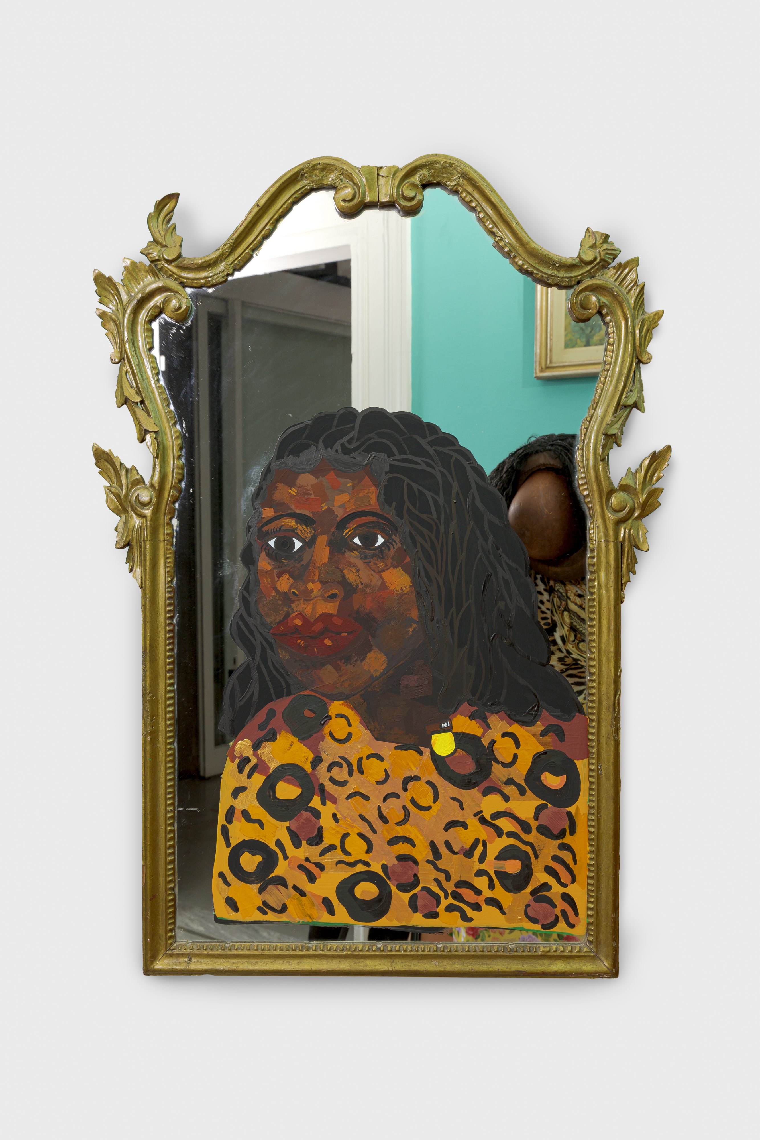 Nancy Remond #1, 2022 acrylic and gouache on mirror 57 x 97 x 4 cm 22 1/2 x 38 1/4 x 1 5/8 in