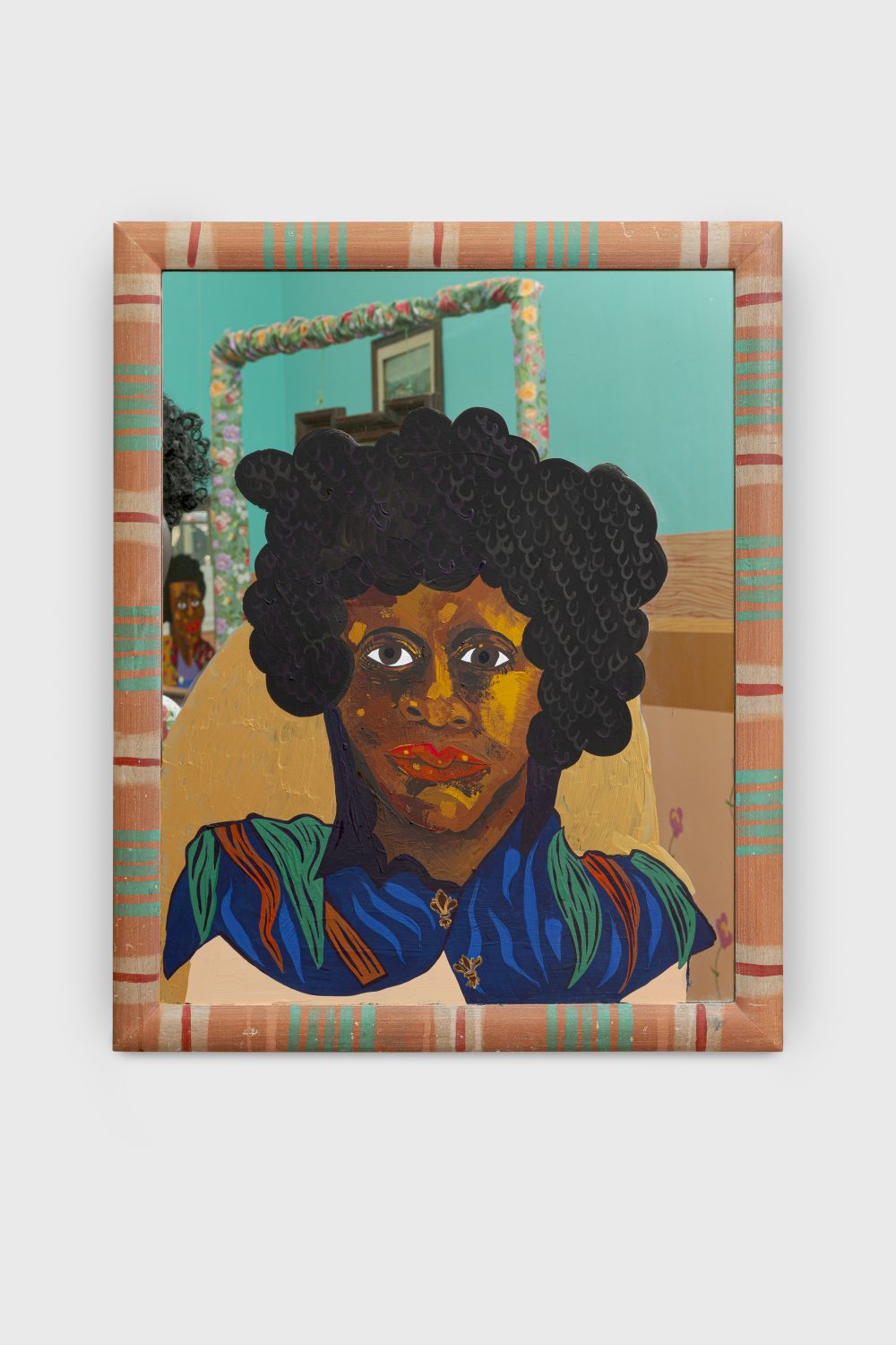 Anna Julia Haywood Cooper #1, 2022 acrylic and gouache on mirror 63 x 78 x 2 cm 24 3/4 x 30 3/4 x 3/4 in