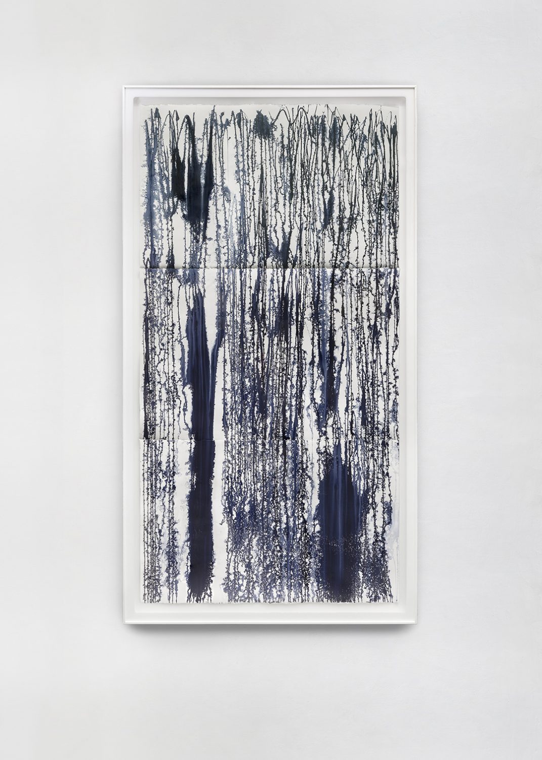 Acque, 2006 Watercolor on three sheets of Arches paper of pure cotton, acid free and plexiglas 205 x 113 cm 80 3/4 x 44 1/2 in