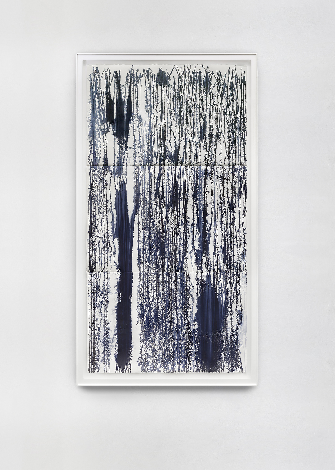 Acque, 2006 Watercolor on three sheets of Arches paper of pure cotton, acid free and plexiglas 205 x 113 cm 80 3/4 x 44 1/2 in