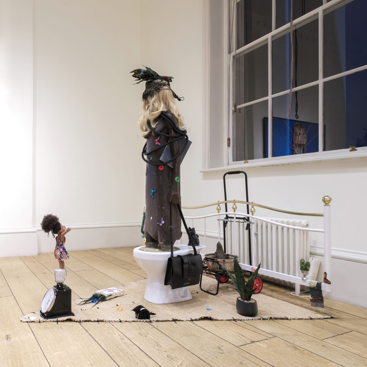 Chichidodo: Forced Marriage, Divorce Petition and Rumours of Joint Custody, 2022 Sculptural installation 175 x 137 x 194 cm 68 7/8 x 54 x 76 3/8 in